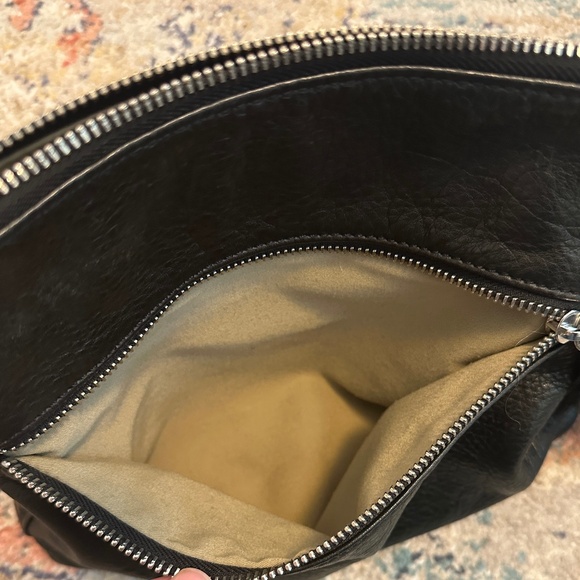 Margot pebbled black leather cross body with leather tassel w/silver hardware - Picture 7 of 14